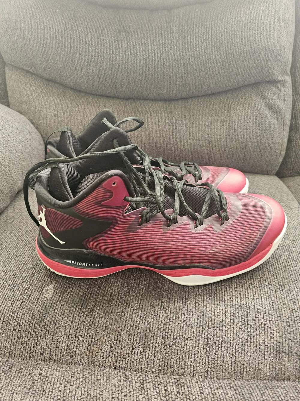 Jordan Men's Red and Black Athletic Basketball Shoes